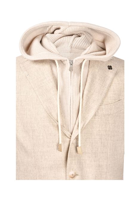 Giacca Gran Sasso uomo 2313351320 beige lana cappuccio estraibile Gran sasso | Giacche | 2313351320010